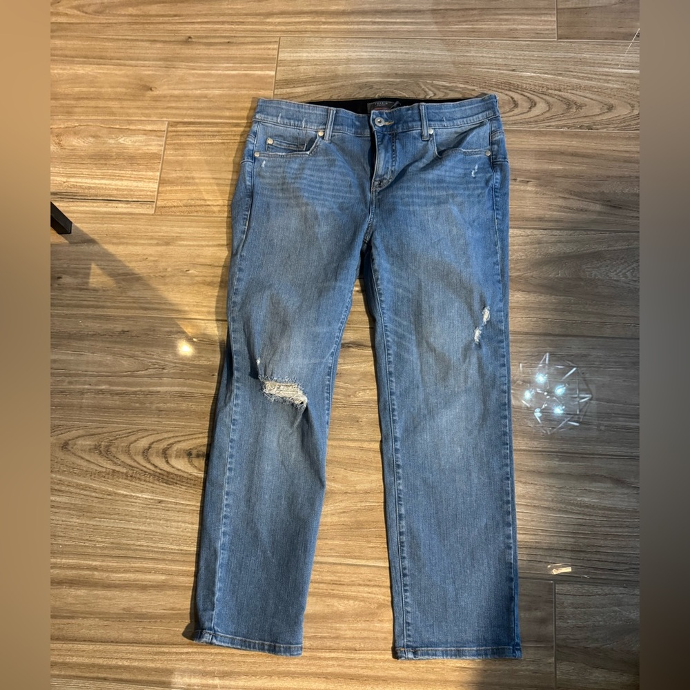 Torrid Bombshell Blue Straight Leg Denim Jeans 18 S Stretch
